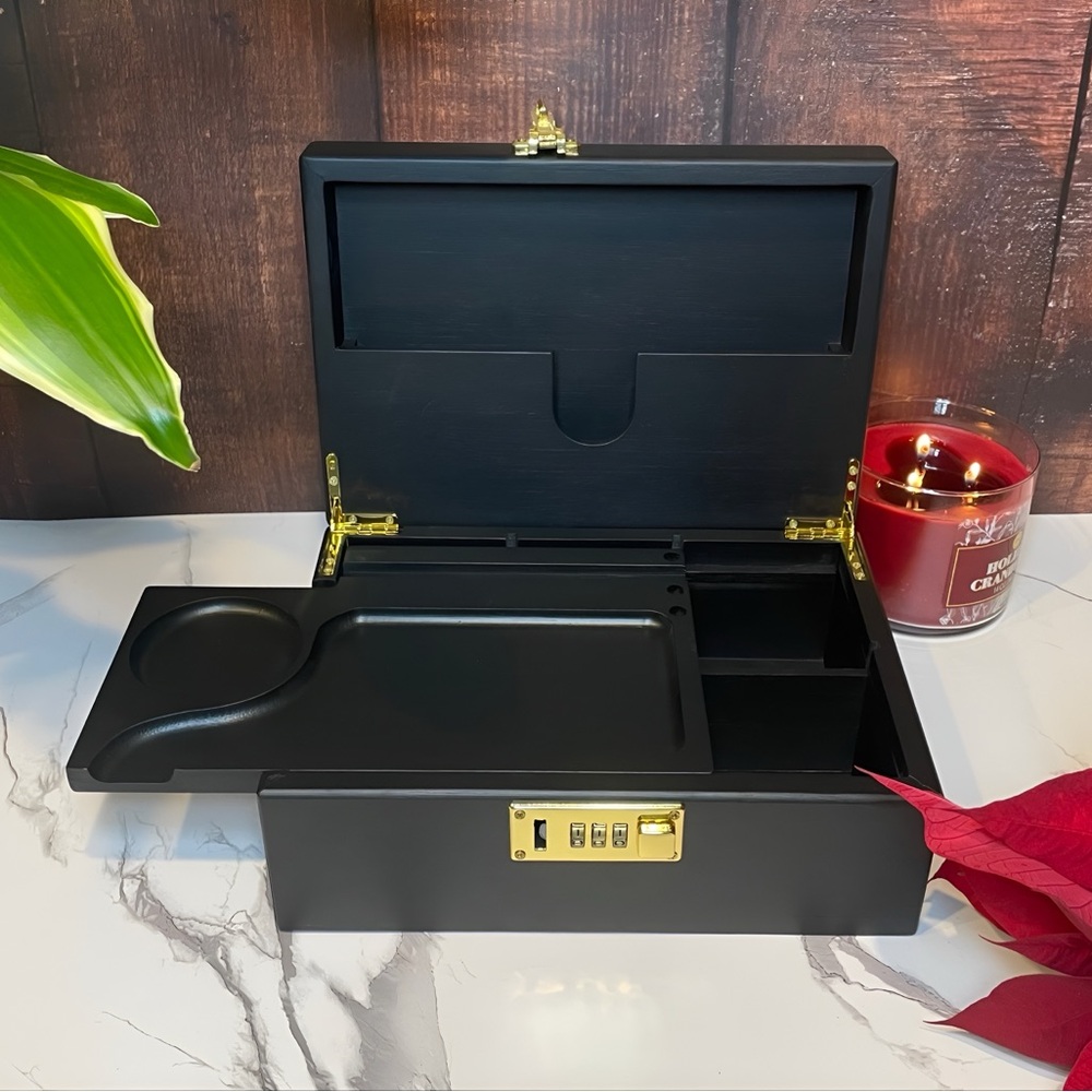 Custom personalized Engraved Bamboo Stash Box Valentine’s Day gift - Picture 5 of 10